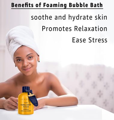 Nutritious Bubble Bath - Luxury Long Lasting Natural Bubble Foaming - Turmeric Orange Arnica Essential Oil - Skin Healing Moisturizing Relaxing &amp; Stress Relief Self-Care Spa Gift for Christmas