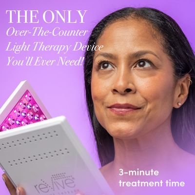 reVive dpl lla Blue &amp; Red Light Therapy Device for Face | 3-in-1 Anti-Aging Wrinkle Reduction Light Panel | 3-Minute LED Acne Treatment