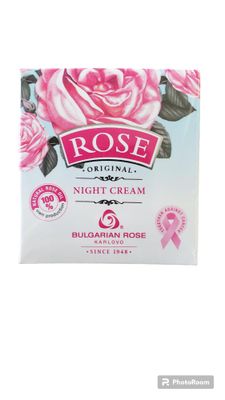 Rose Bulgarian Night Face Cream Oil, Moisturizing and Rejuvenating Skin Care, Water Revitalizing Night Cream, Hydrating Face Cream