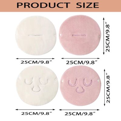 Quarter Rainbow 4 Pack Reusable Face Towel Mask Cold Hot Compress Facial Steamer Towel Mask Moisturizing Beauty Skin Care Spa Towels for Facial Facial Steamer Mask for Women Girls