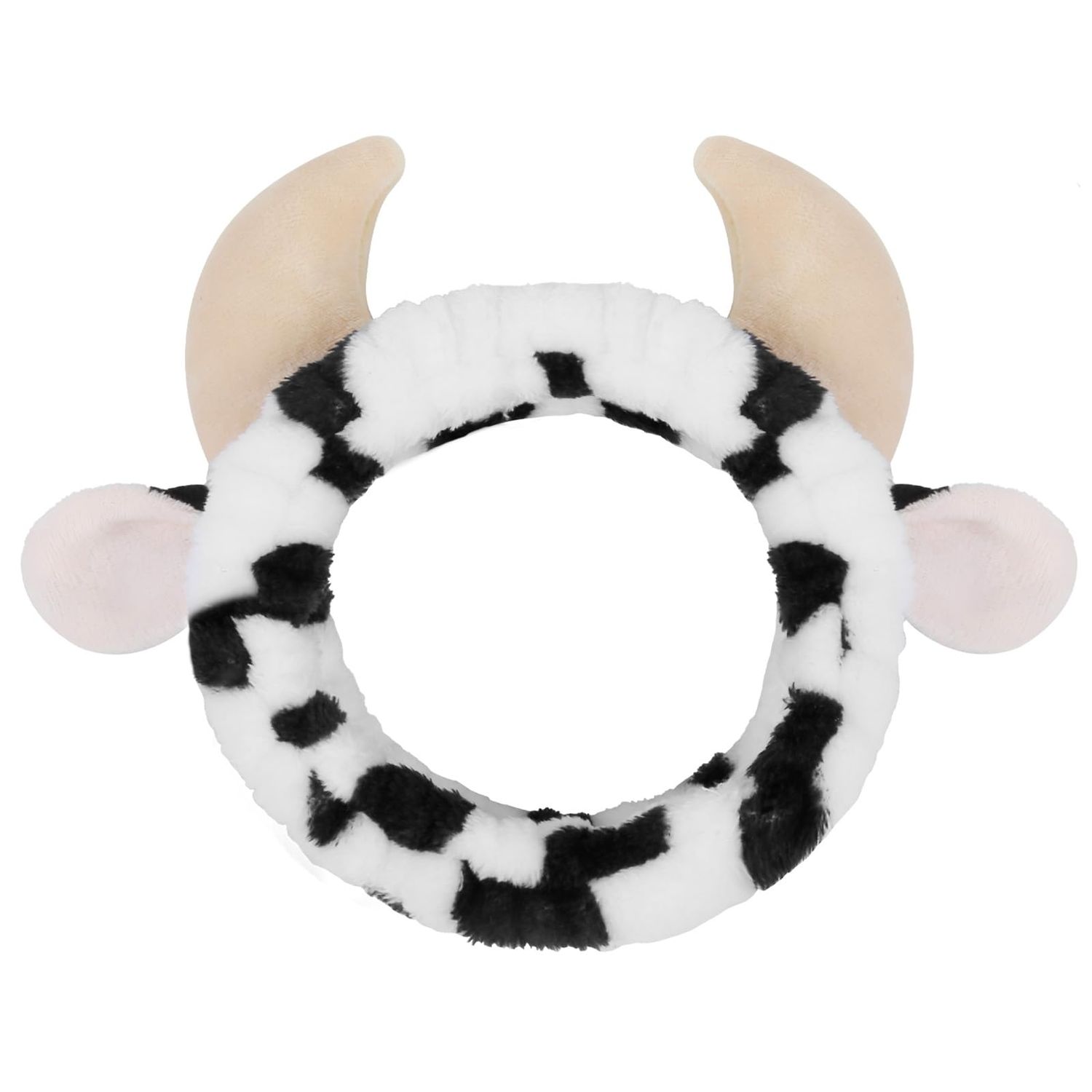 Huachi Cow Hairband for Washing Face, Soft Microfiber Spa Headband for Women &amp; Girls, Cute Animal Print, Facial Cleansing Head Wraps, Perfect for Skincare, Makeup, Pajama Parties, Stocking Stuffers