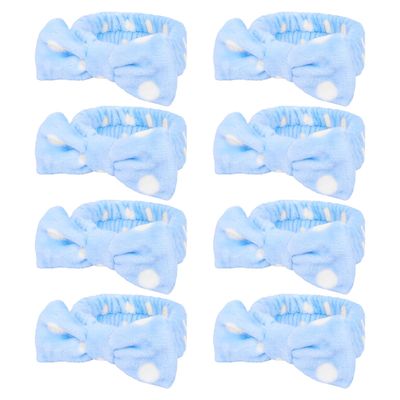Semato Bachelorette Party Favor Set Bride Spa Headband Bride Headband and Bridesmaid Headband Skincare Headbands for Women Cute Bow Head Bands Party Supplies (blue dot)