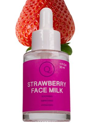 Hydrating Strawberry Face Milk Serum with Squalane and Hyaluronic Acid, 1 Fl Oz / 30 ml