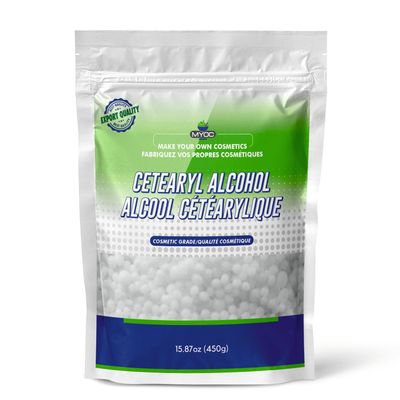 MYOC Cetearyl Alcohol, (450g) - Cosmetic Grade, no adulterants, Non-GMO, paraben Free, cGMP Quality, Pure and Used for Dry, Rough, Scaly, Itchy Skin and Minor Skin irritations