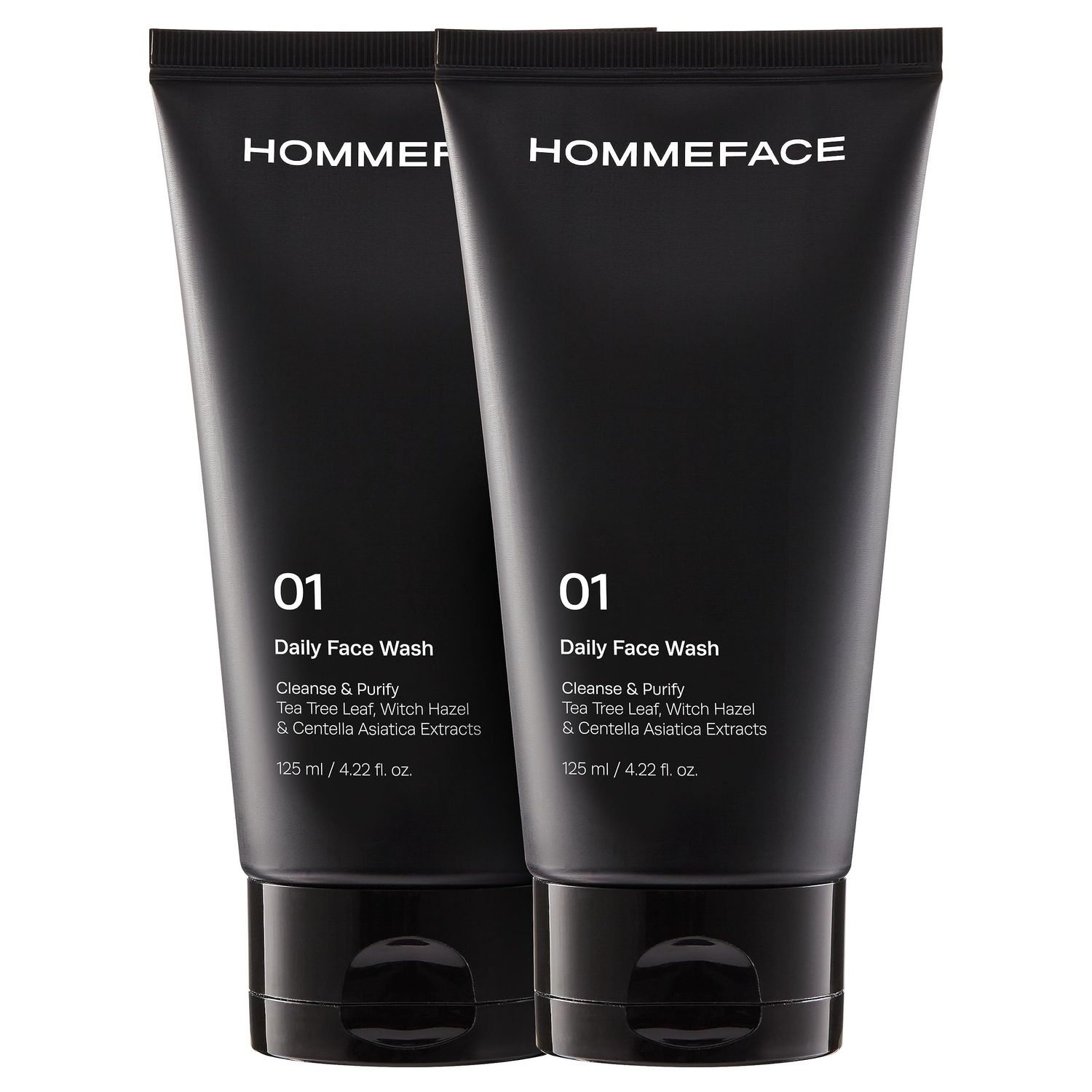 HommeFace 2-Pack Daily Face Wash for Men, Gentle Facial Cleanser for Deep Cleansing with Collagen, Hyaluronic Acid &amp; Witch Hazel Extract