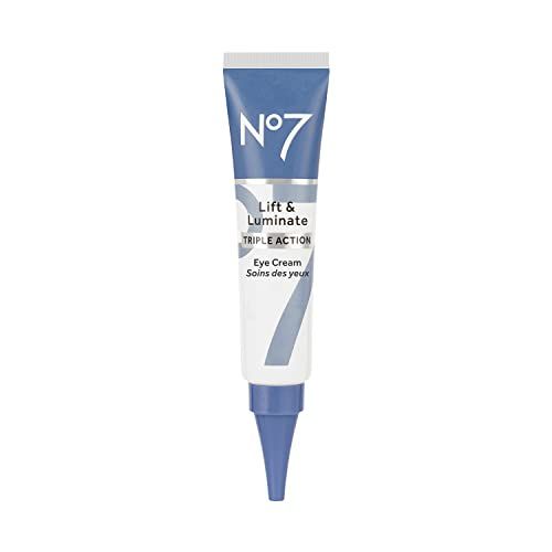 No7 Lift &amp; Luminate Triple Action Eye Cream - Anti-Aging Under Eye Cream for Dark Circles, Puffiness &amp; Wrinkles - Formulated with Vitamin C to Brighten and Refresh Tired Eyes (0.5 Fl Oz)