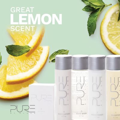 Pure by Gloss Gift Set - Fresh Lemon Scent - for All Hair and Skin Types - With Shampoo [8.5oz], Conditioner [8.5oz], Body Wash [8.5oz], Body Lotion [8.5oz], Body Bar [4oz], &amp; Loofah - Cruelty Free