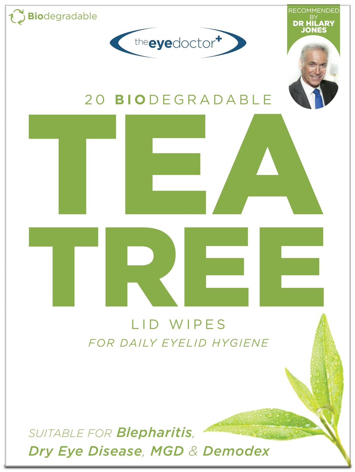 The Eye Doctor Tea Tree Oil Eyelid Wipes x20- - Eyelid Wipes For Blepharitis, MGD, Dry Eye &amp; Demodex - Eyelid Cleanser - Lid Scrub For Eyes - Eyelid Scrub