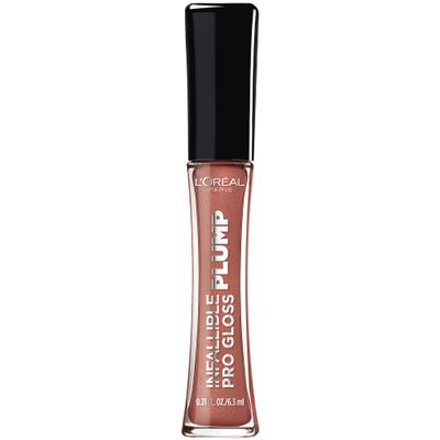 L&#39;Oreal Paris Infallible Pro Gloss Plump Lip Gloss with Hyaluronic Acid, Long Lasting Plumping Shine, Lips Look Instantly Fuller and More Plump, Nude Twinkle, 0.21 fl. oz.