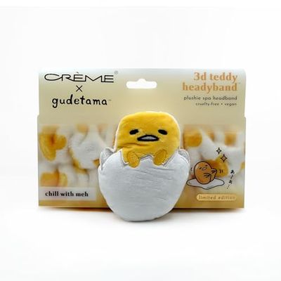 The Crme Shop x Gudetama Chill With Meh 3D Teddy Headyband | Spa Headband | Headband for Washing Face | Skincare Headbands | Soft &amp; Fluffy Headbands for Women