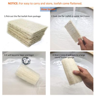 MAYMIIHome 100% Large (5" Length) Nature 6 Pack of Organic Loofahs Loofah Spa Exfoliating Scrubber Natural Luffa Body Wash Sponge Remove Dead Skin Made Soap