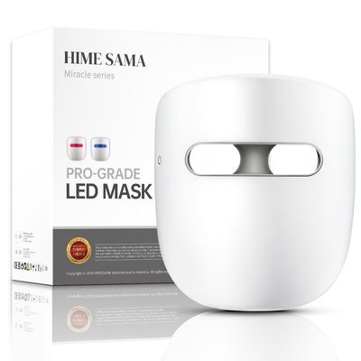 HIME SAMA Led Face Mask, Red Light Mask for Face, FSA/HSA Eligible, Infrared, Red &amp; Blue Light Mask for Skin Care, Wrinkle Reduction, Wireless Face Mask. (Miracle STAR RB-010)