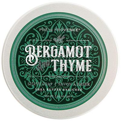 Pre de Provence Bergamot &amp; Thyme Men&#39;s Fragrance Collection, Shave Soap in Tin, 150 G