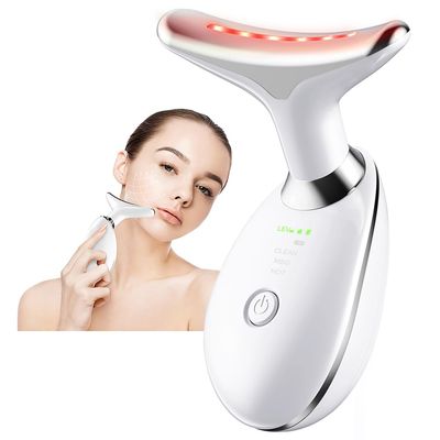 Neck Face Massager, 3-in-1 Facial Massager, Portable Multifunctional Face Sculpting Tool with Vibration, Thermal (White)