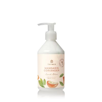 Thymes Moisturizing Hand Lotion for Dry Skin - Moisturizer for Beauty and Personal Care - Luxury Hand Lotion for Women &amp; Men with Shea Butter &amp; Aloe Vera (Mandarin Coriander, 9 fl oz)