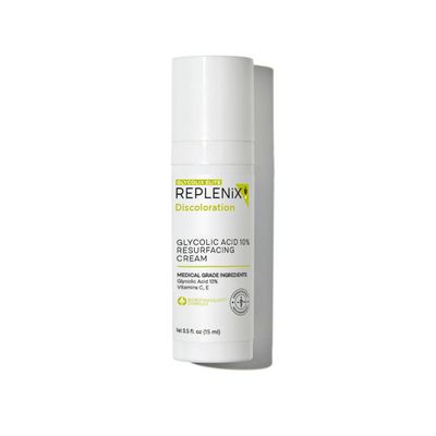 Replenix Glycolic Acid Resurfacing Cream, Hydrating &amp; Lightweight Medical-Grade Exfoliating Face Moisturizer for Skin Discoloration (0.5 fl oz)