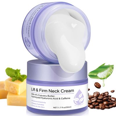 Soliasawra Neck Firming Cream, Tightening &amp; Lifting Anti-Aging Moisturizer for Fine Line, Sagging/Loose Skin, Neck Line, Hydrating, Anti-Wrinkle Cream-1.7 FL OZ/50 ML