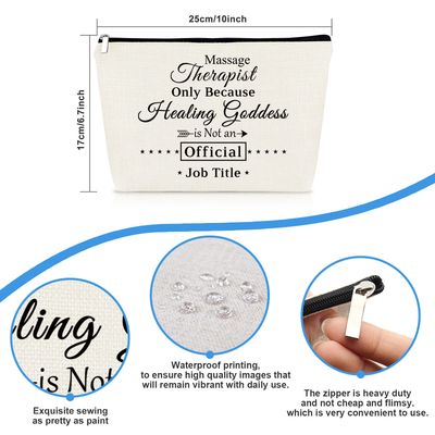 Massage Therapist Gift Makeup Bag Massage Therapist Appreciation Gift Thank You Gift Cosmetic Bag Massage Therapy Graduation Gift Birthday Gift for Massage Therapist Chiropractor Travel Pouch