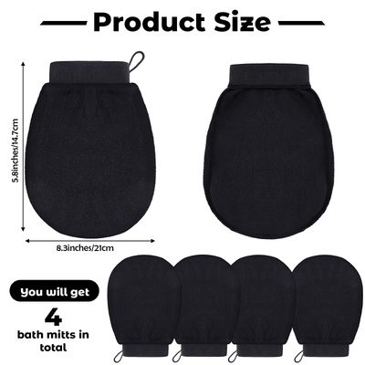 Tatuo 4 Pieces Exfoliating Gloves Korean Exfoliating Mitts Remove Tan Exfoliating Scrubber for Body Visibly Lift Away Dead Skin Exfoliator Scrubber for Women Bath Shower Spa