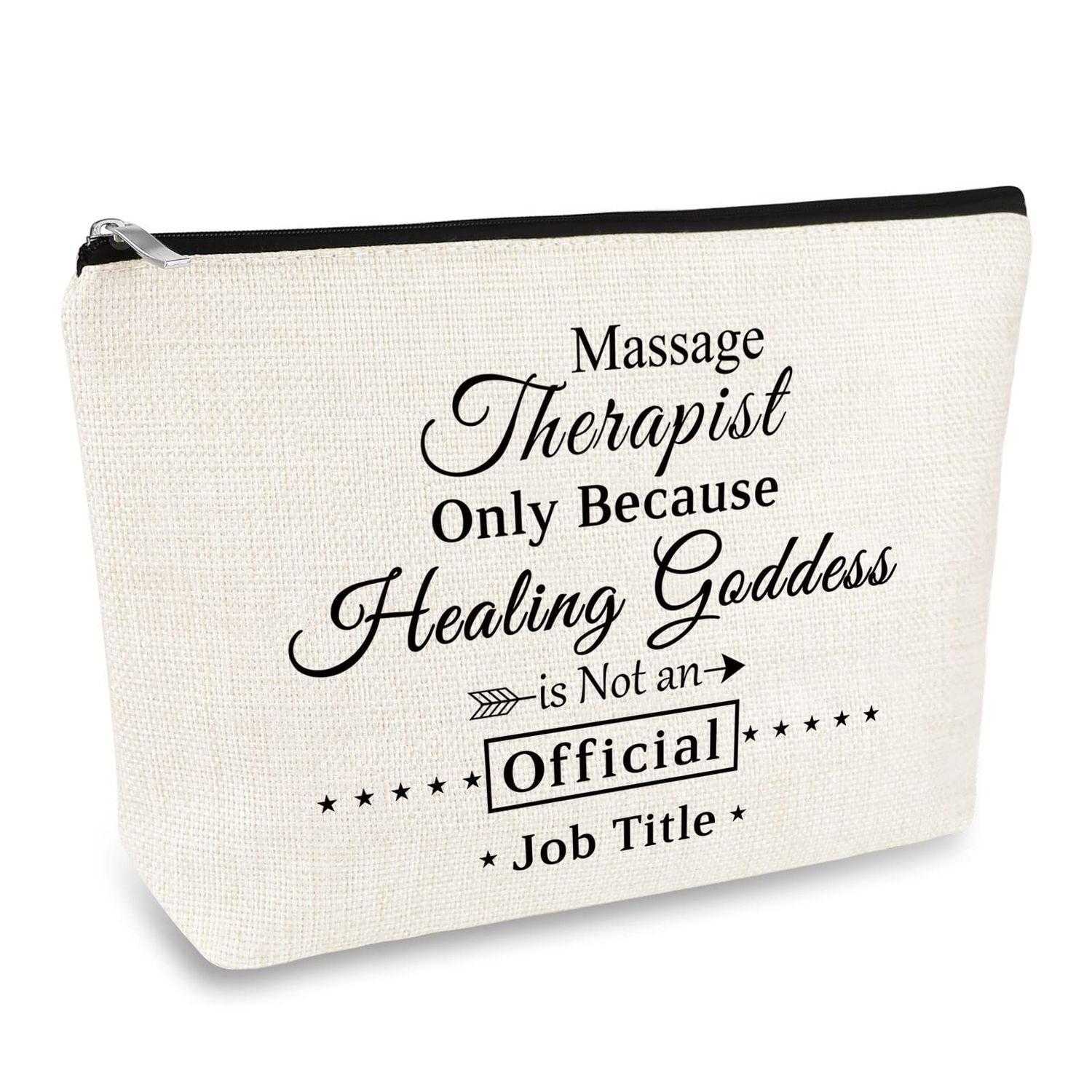 Massage Therapist Gift Makeup Bag Massage Therapist Appreciation Gift Thank You Gift Cosmetic Bag Massage Therapy Graduation Gift Birthday Gift for Massage Therapist Chiropractor Travel Pouch