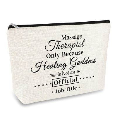 Massage Therapist Gift Makeup Bag Massage Therapist Appreciation Gift Thank You Gift Cosmetic Bag Massage Therapy Graduation Gift Birthday Gift for Massage Therapist Chiropractor Travel Pouch