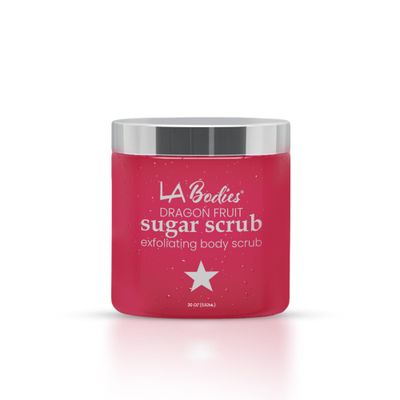 LA Bodies Sugar Scrub Exfoliating with Dragon Fruit and Other Natural Ingredients for Body Scrub and Foot Scrub - Soft Scrub for Nourishing Essential Skin Care, 20 oz (592 mL), Made in USA