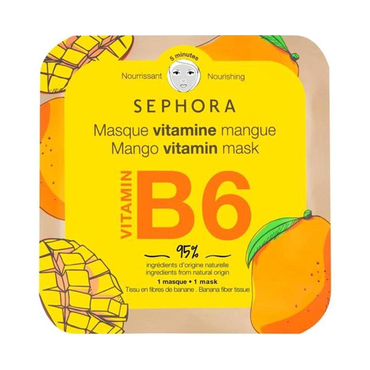 SEPHORA COLLECTION Vitamin Face Masks Mango + Vitamin B6, 0.5 Ounce (Pack of 2)