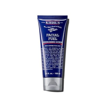 Kiehl&#39;s Facial Fuel Exfoliating Face Scrub, Facial Cleanser for Men, Smooths Skin &amp; Removes Dead Skin, Dirt &amp; Oil, Helps Soften Tough Facial Hair, with Caffeine, Menthol, Vitamin E - 3.4 fl oz