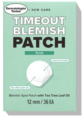 I DEW CARE Hydrocolloid Acne Pimple Patch - Timeout Blemish Plus | Korean zit dark spot patches for face and skin, large, 36 Count (12mm), Facial Stickers, Pus absorbing with Tea Tree Leaf Oil