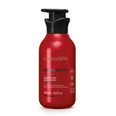 Nativa SPA by O Boticrio, Ruby Strawberry Antioxidant Body Lotion, Brightening Vitamin C and Nourishment for Radiant Skin, 13.5 Ounce