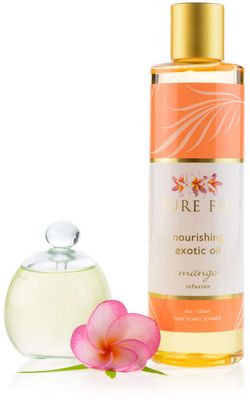 PURE FIJI Nourishing Exotic Body Oil - Natural Coconut Oil for Skin in Bath &amp; SPA with Vitamin E - Body Oil, Massage Oil, Body Lotion For Women and Men, Mango, 8oz