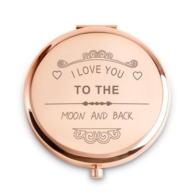 Personalized Compact Mirrors Basket Stuffers, Inspirational Gifts for Women Girls Her Friends Grandma Niece Daughter Sister Mom Wife Girlfriend, Unique Present for Birthday Valentines Day Galentines