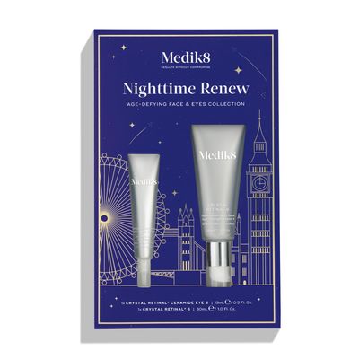 Medik8 Nighttime Renew Duo - Crystal Retinal 6, Crystal Retinal Ceramide Eye 6 - Brightening, Firming Face Serum - Smoothing, Lifting Eye Cream - 2 pc
