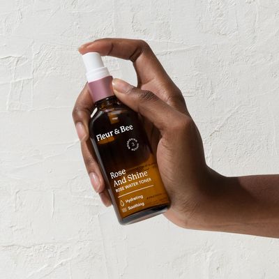 Rosewater Toner | 100% Vegan &amp; Cruelty Free | Hydrating Rose Water Spray Mist | Alcohol Free | Refreshing Facial Toner for All Skin Types | Rose and Shine by Fleur &amp; Bee - 3.4 fl oz