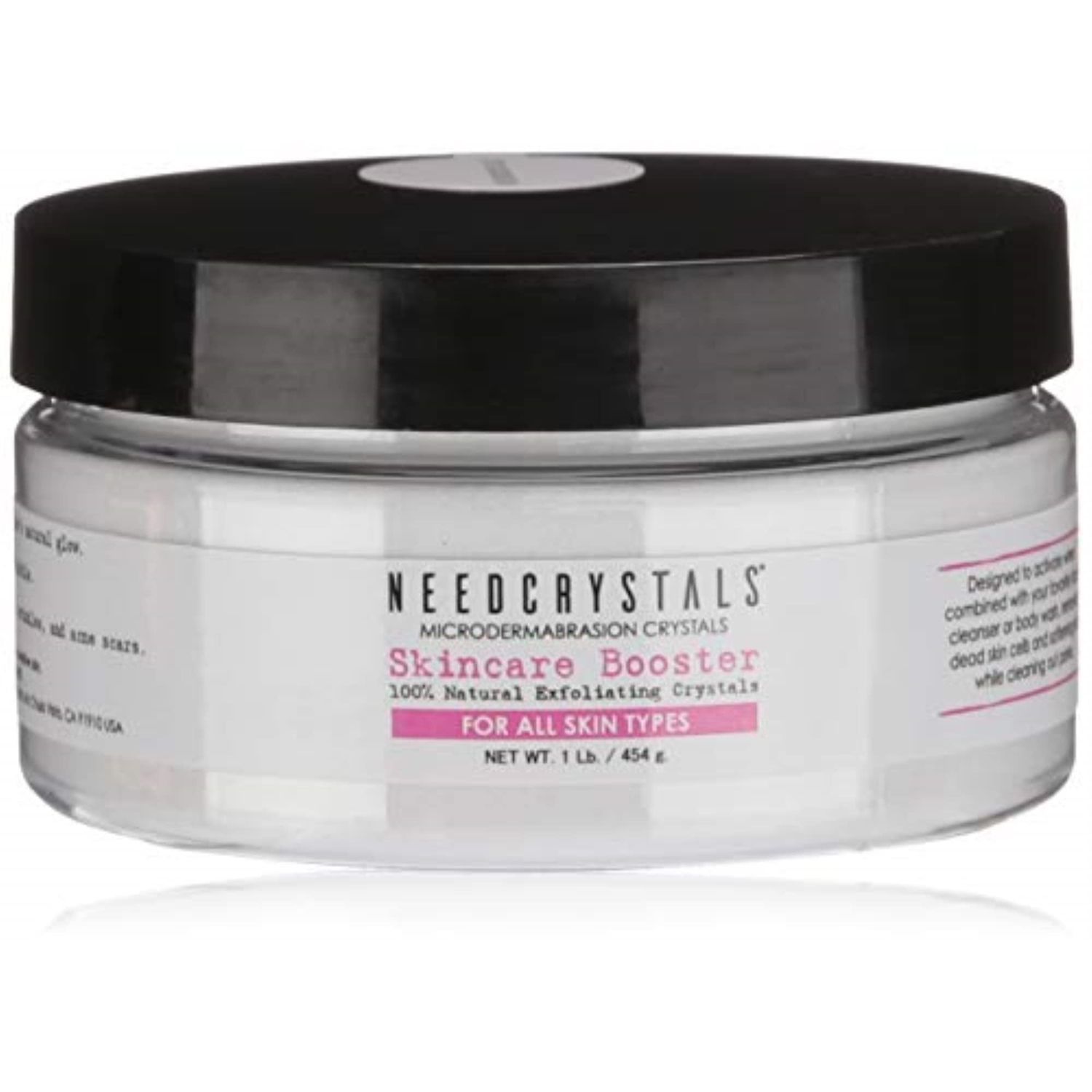 NeedCrystals Microdermabrasion Crystals, DIY Face Scrub. Natural Facial Exfoliator for Dull or Dry Skin Improves Scars, Blackheads, Pore Size, Wrinkles, Blemishes &amp; Skin Texture. 1 lb