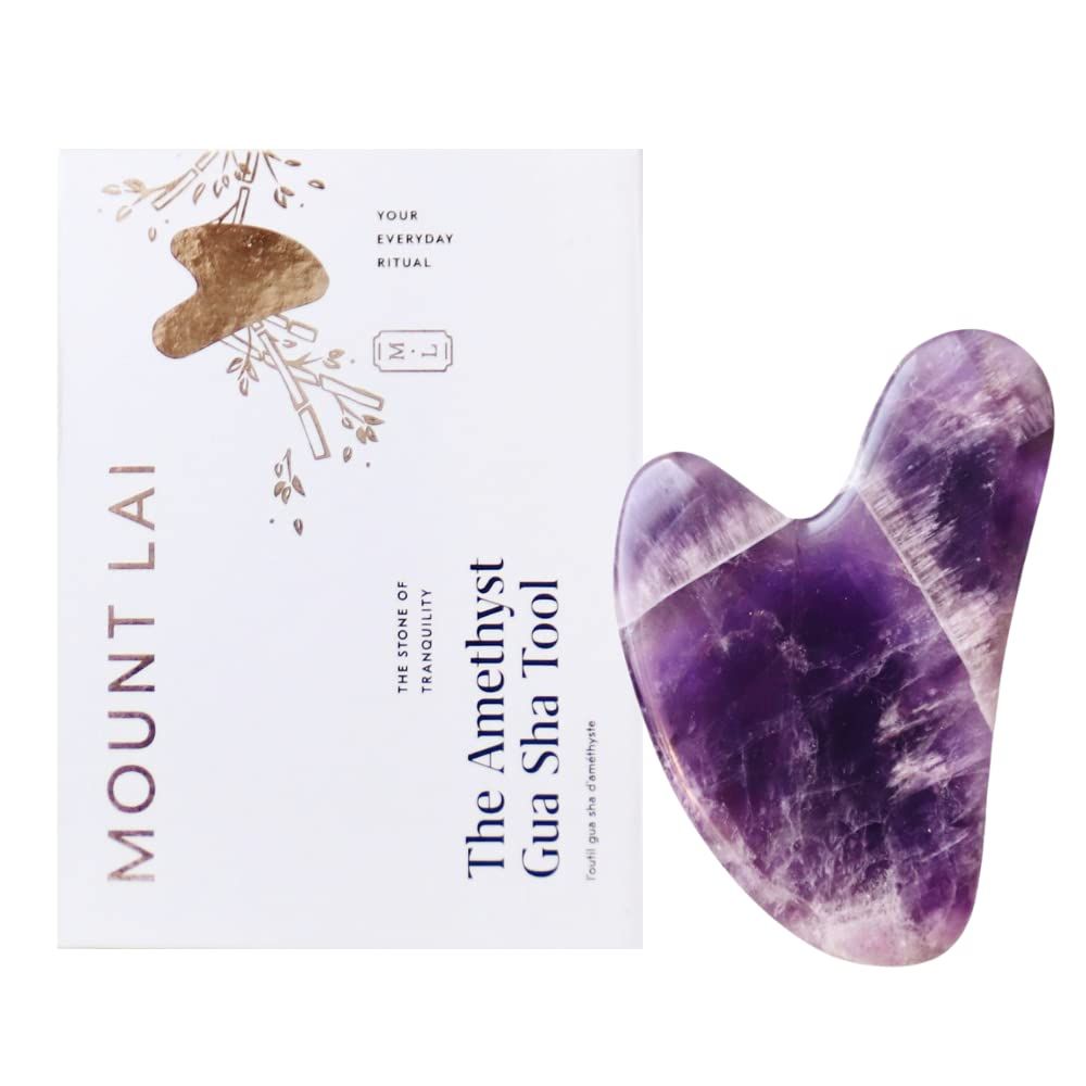 Mount Lai -The Amethyst Gua Sha Facial Lifting Tool | Face Sculpting Tool for Skin Care | Guasha Tool for Face and Body | Facial Massage Tools to Relieve Muscle Tension and Reduce Puffiness