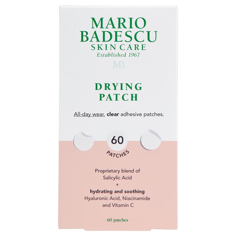 Mario Badescu Drying Patch Blemish Covering, Invisible Spot Treatment, Absorbing All Day Polymer Adhesion with Vitamin C, Vegan &amp; Cruelty Free, Strong Hold (60 Patches, 12mm), Clear
