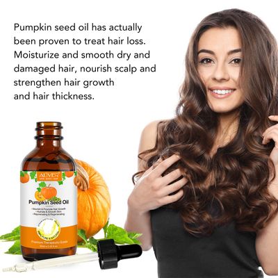 NVXNMSD Pumpkin Seed Oil for Hair Growth - Pure Organic Natural Cold Pressed Hydrating &amp; Repairing Dry, Damaged Hair, Skin Care