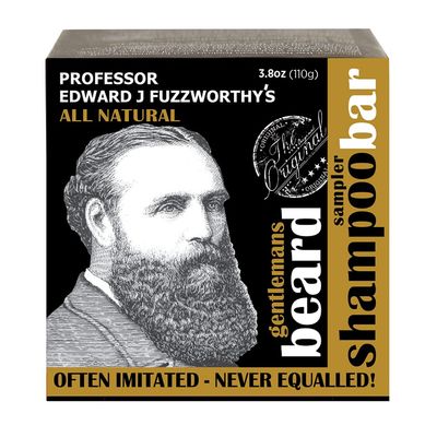 Professor Fuzzworthy&#39;s Beard Sampler Kit - Beard Shampoo &amp; Conditioner Bar Sample Pack for Men | All Natural Grooming Gift Set for All Beard &amp; Hair Types
