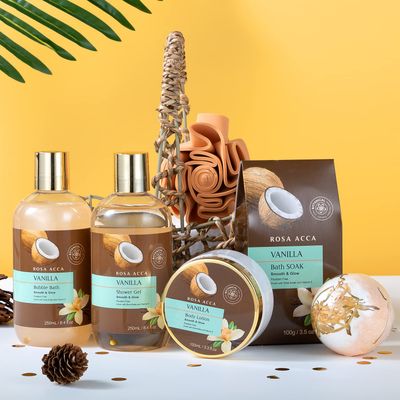 Spa Gift Baskets for Women, 7pcs Set Vanilla Spa Gifts for Women, Bath and Body Gift Set with Bath Bomb, Spa Kit for Women, Skin Care, Gifts for Women from RA ROSA ACCA