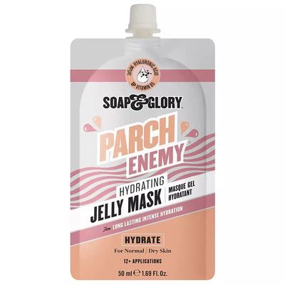 Soap &amp; Glory Parch Enemy Hydrating Jelly Face Mask - Vitamin B5 + Hyaluronic Acid Skin Plumping Face Mask - Long Lasting Hydration Jelly Mask for Normal &amp; Dry Skin (50ml)