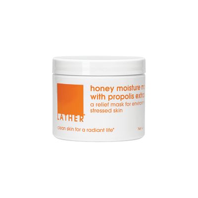 LATHER Honey Moisture Mask With Propolis Extract - Hydrating Face Mask for Dull Skin - Visibly Renew, Moisturize &amp; Boost Hydration for Combination, Mature &amp; Dry Skin - 4 Oz
