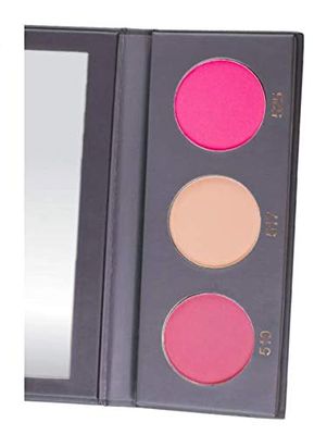 KAB Cosmetics - BlushMeUp Palette - Tricolor, Pressed-Powder Blush Palette with Compact Mirror - 3 Long-Lasting, Pink Blush Shades of Cruelty-Free Color for Warmth & Contour (Vanilla Bean)
