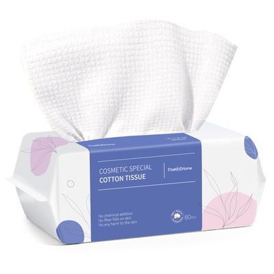 PoeticEHome Clean Towel | Thick &amp; Absorbent | Cotton Face Tissue Biodegradable | Disposable Dry Wipes for Facial Cleansing &amp; Makeup Removing