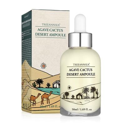 TREEANNSEA Agave Cactus Desert Ampoule 1.76 Fl.Oz/ 50ml Moisturizing Serum for Face with 84% Agave Cactus for Hydration and Replenishment, Korean Skincare