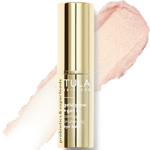 TULA Skin Care Eye Balm Gold Glow - Dark Circle Treatment, Instantly Hydrate and Brighten Undereye Area, Portable and Perfect to Use On-the-go, 0.35 oz.