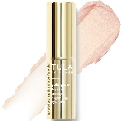 TULA Skin Care Eye Balm Gold Glow - Dark Circle Treatment, Instantly Hydrate and Brighten Undereye Area, Portable and Perfect to Use On-the-go, 0.35 oz.