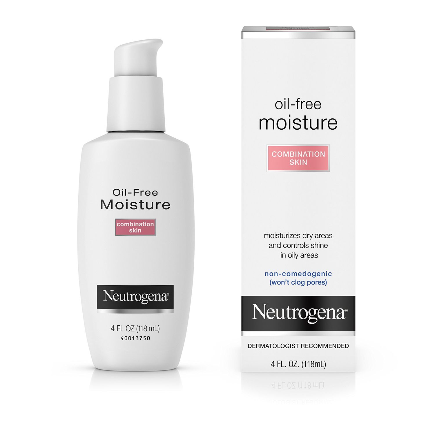 Neutrogena Oil Free Moisture Glycerin Face Moisturizer &amp; Neck Cream for Combination Skin, Lightweight, Oil Absorbing Facial Moisturizer Lotion for a Soft Natural Matte, 4 fl. oz