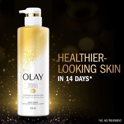Olay Body Wash Cleansing &amp; Revitalizing for Women, Advanced Formula with Vitamin C &amp; Vitamin B3 Complex, 20 fl oz (Pack of 4)