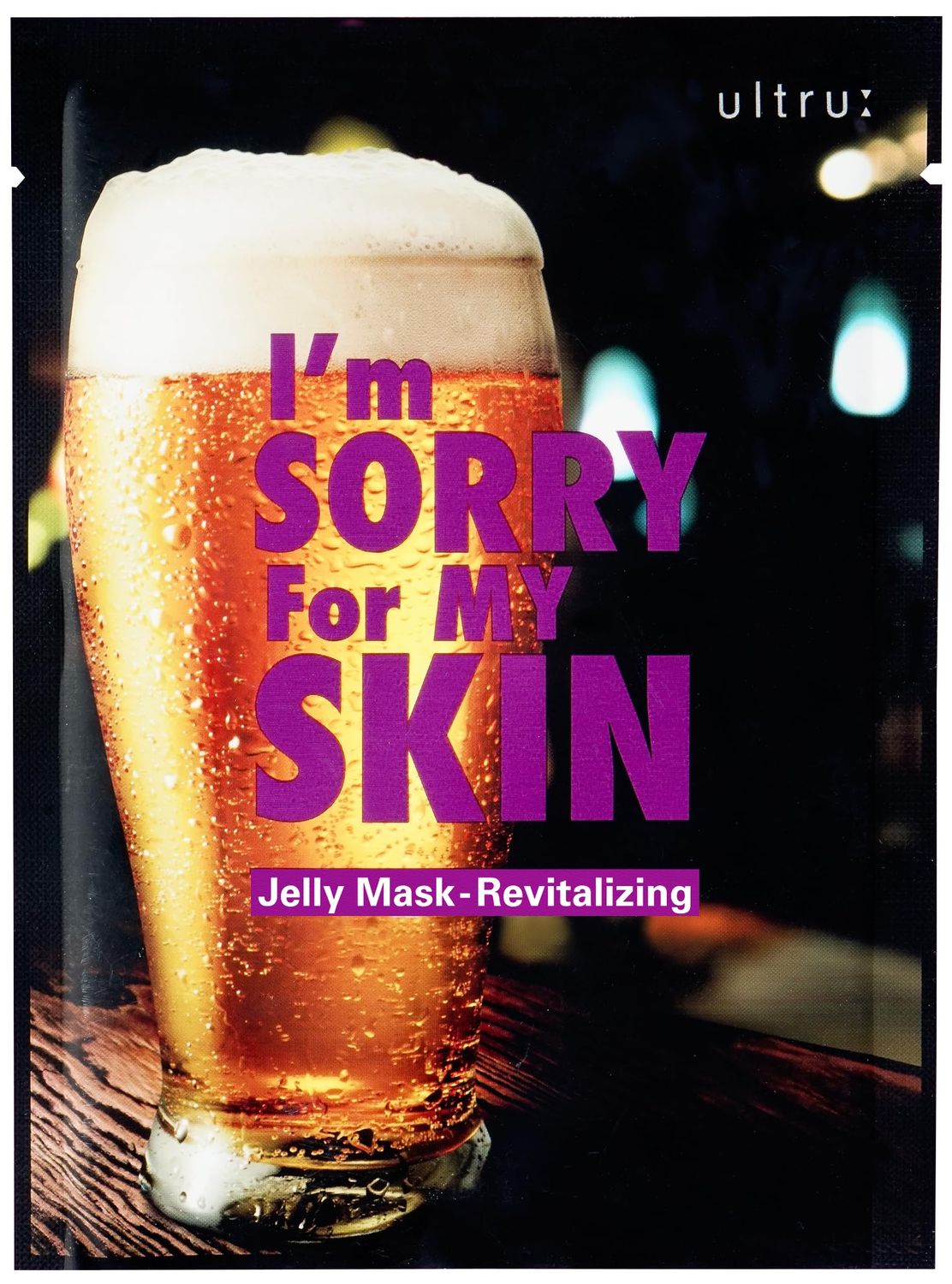 I'M SORRY FOR MY SKIN Jelly Face Mask Korean Skin Care, Hydrating Face Masks Skincare Set, Self Care Items for Glow Beauty, Teacher Appreciation Gifts for Women, Pack of 10 (Beer Revitalizing Mask)